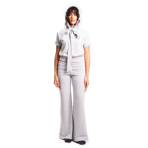 Gray Ribbed Pants