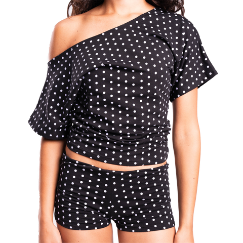Charcoal Polka Tilted Tee