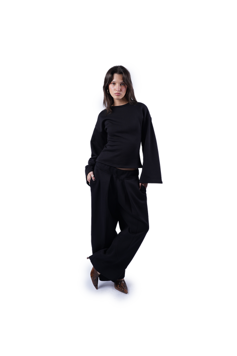 charcoal zip down top