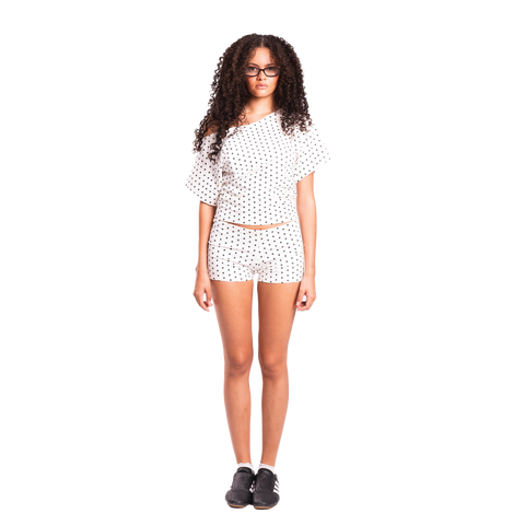 Marshmallow Polka Tilted Tee