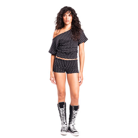 Charcoal Polka Tilted Tee