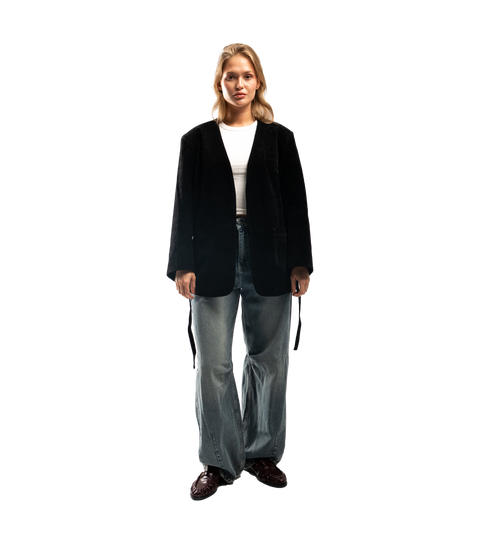 charcoal suede blazer