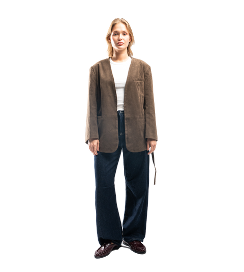 espresso suede blazer