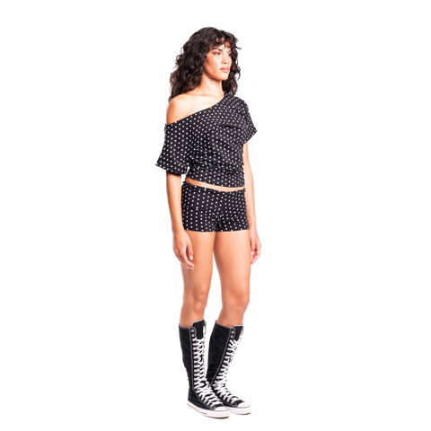 Charcoal Polka Tilted Tee