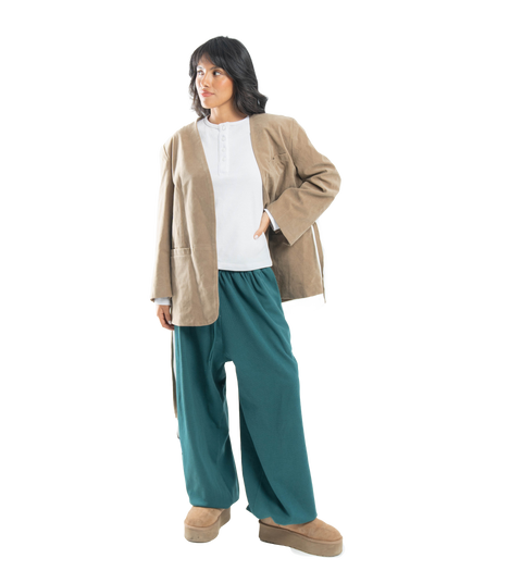 marshmallow button-up waffle top