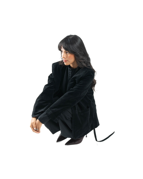 charcoal suede blazer