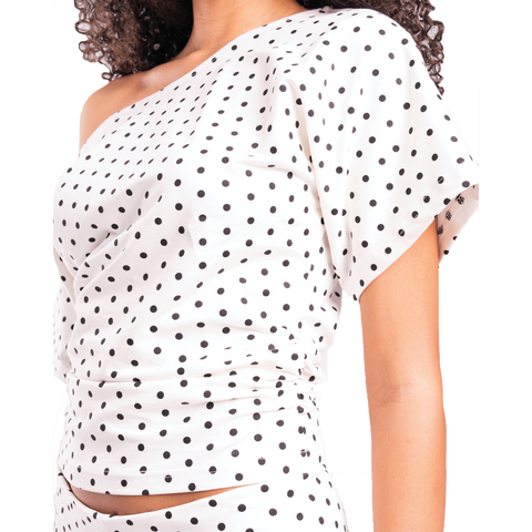 Marshmallow Polka Tilted Tee