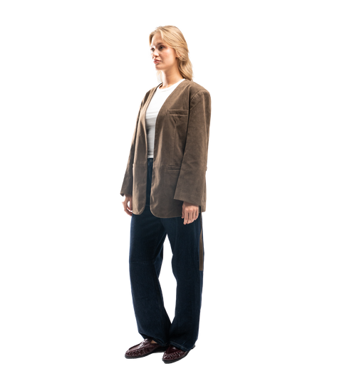 espresso suede blazer