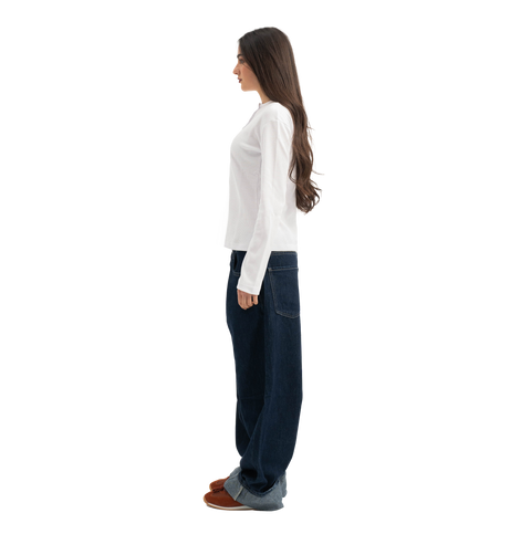 marshmallow button-up waffle top