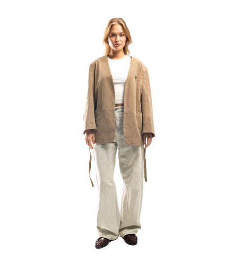 sand suede blazer