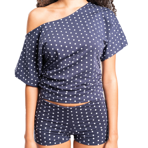 Midnight Polka Dot Tilted Tee