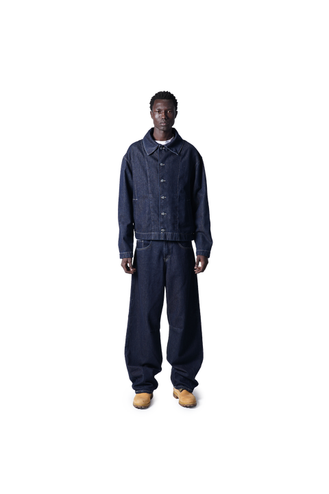 raw denim trucker set