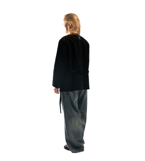 charcoal suede blazer