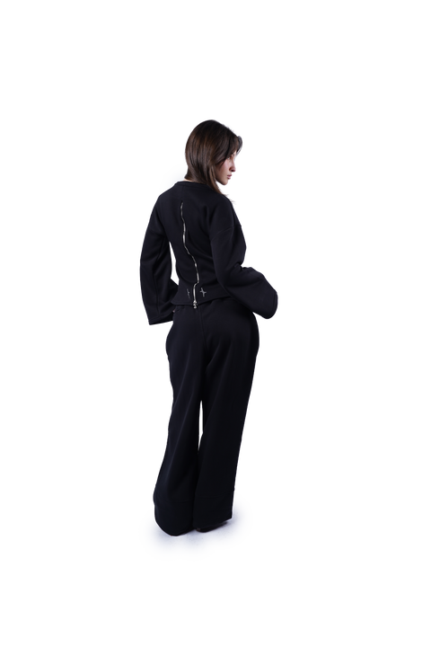 charcoal zip down top