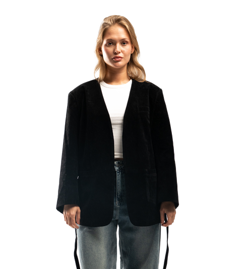 charcoal suede blazer