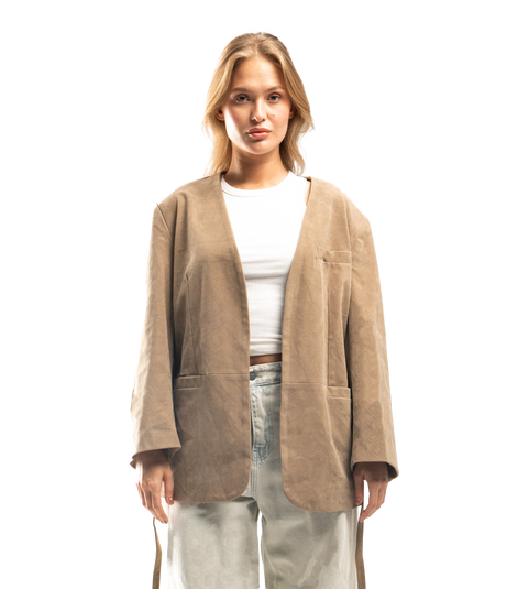 sand suede blazer