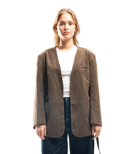 espresso suede blazer