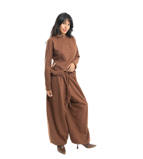 espresso aero waffle pants