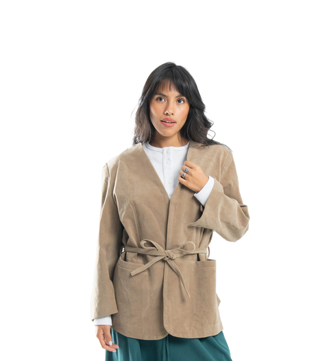 sand suede blazer