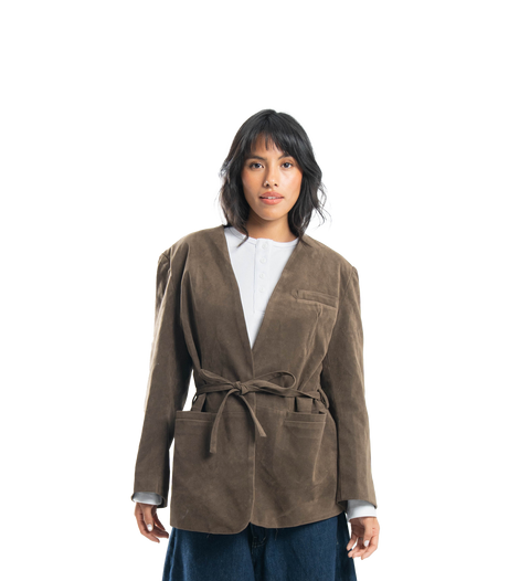 espresso suede blazer