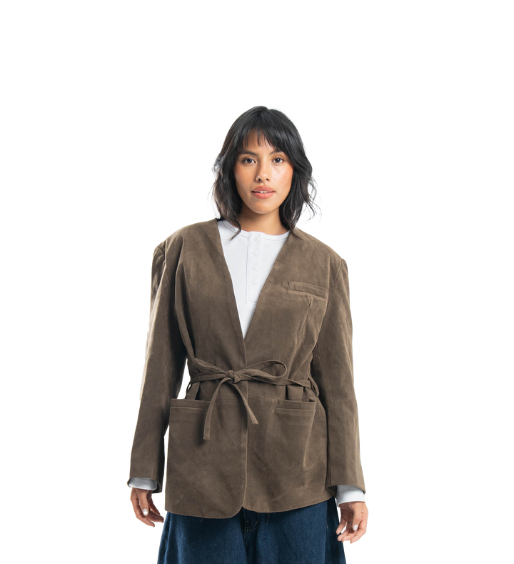 espresso suede blazer