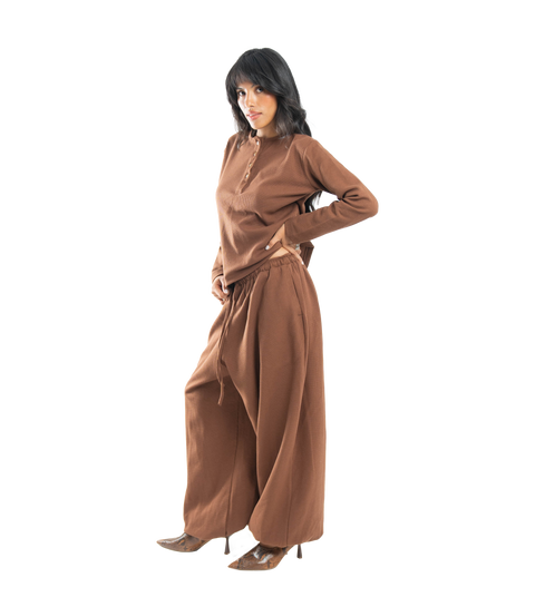 espresso aero waffle pants