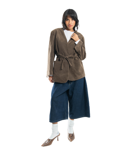 espresso suede blazer